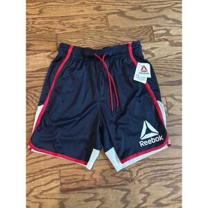 Reebok Mens Groundwork Performance Knit Short 7" inseam Size Small Red and Black